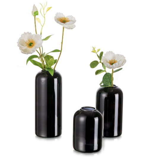 Black Modern Bud Vases
