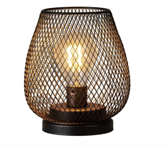 Brown Metal Cage Lamp