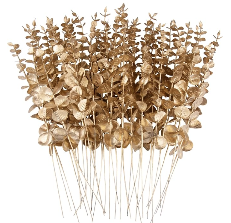 Artificial Gold Eucalyptus Stems