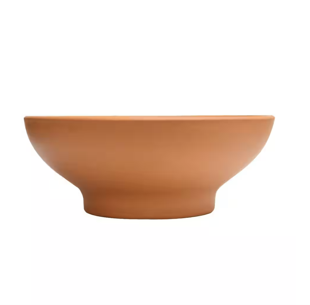 12" Footed Terracotta Clay Bowl (Quantity: 10)