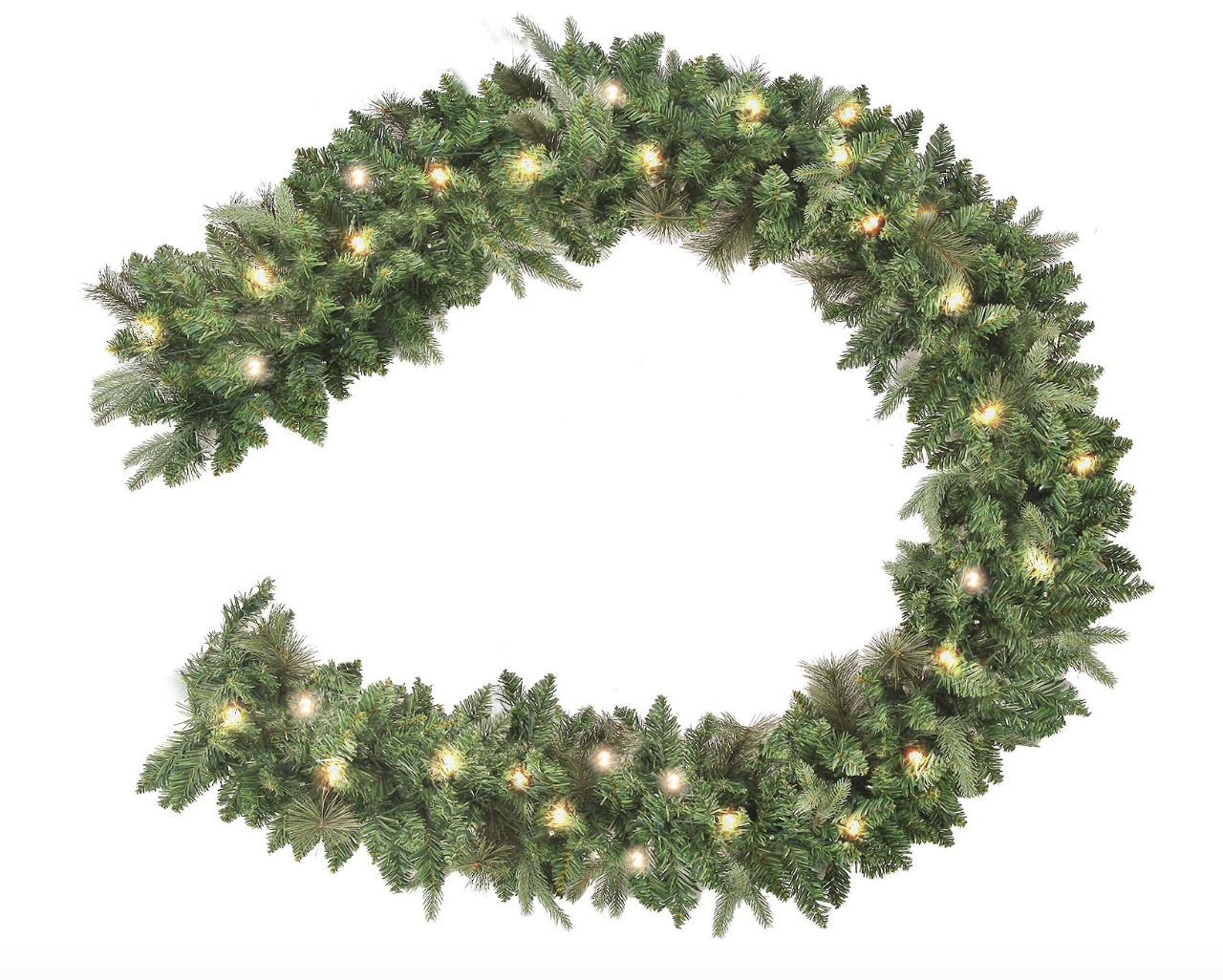 9' Faux Holiday Garland with Lights (Quantity: 3)