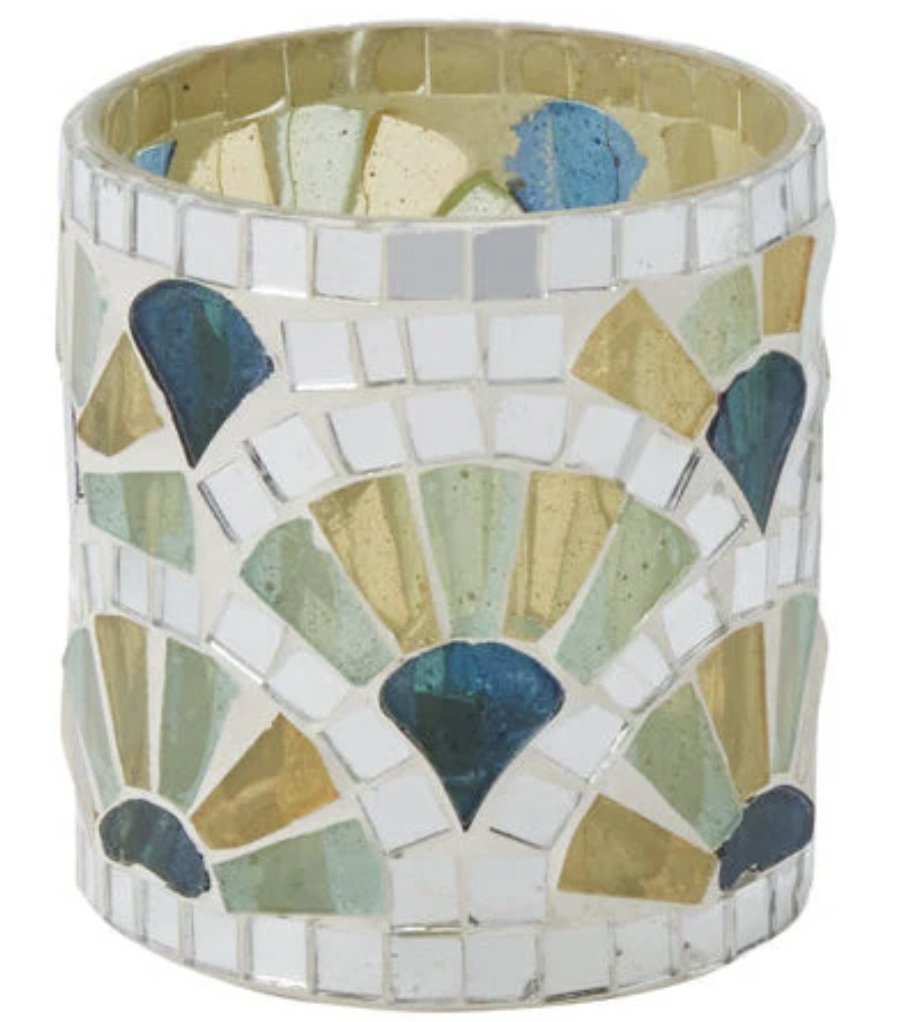 Blue/Green/Yellow Mosaic Votive