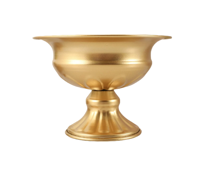 5" Gold Metal Compote Vase