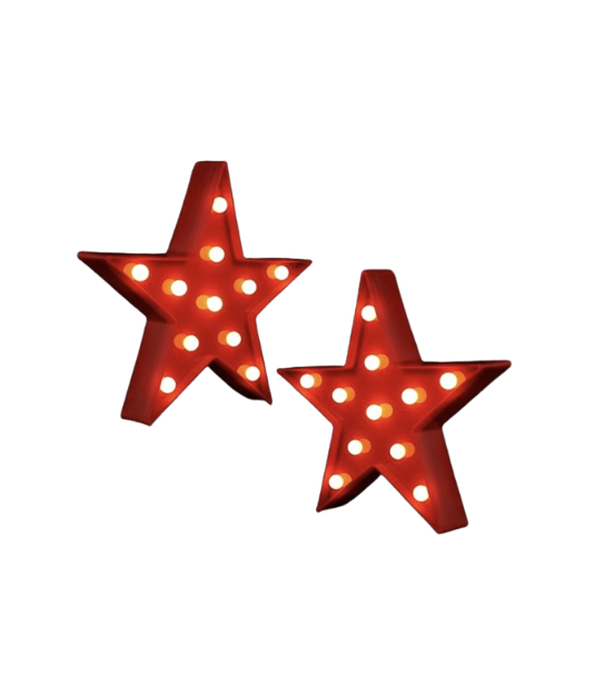 12" LED Red Marquee Stars (Quantity: 2)