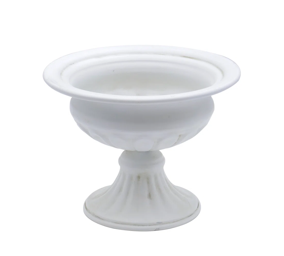 6" Metal Compote Vase