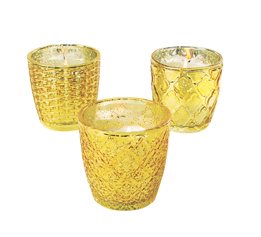 Patterned Yellow Votives