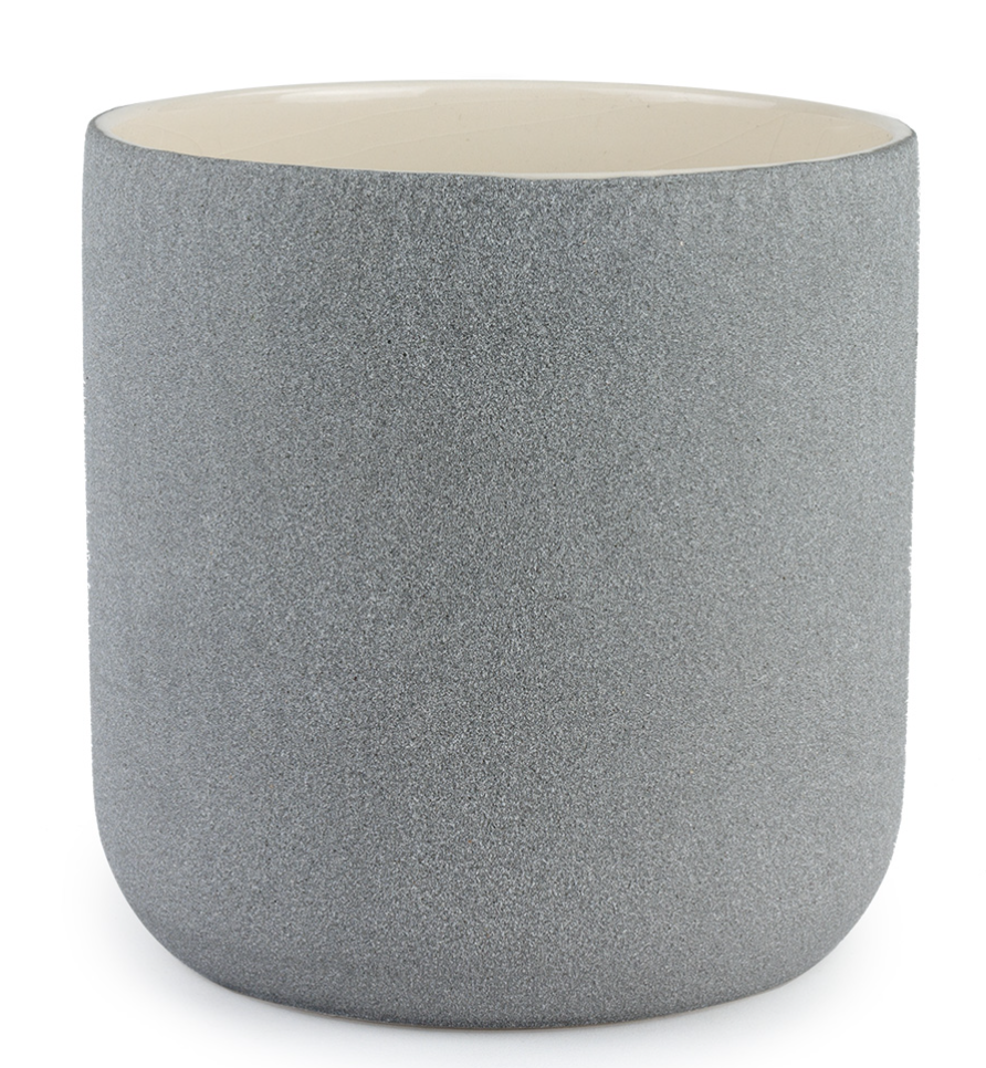 6" Textured Gray Ceramic Pot