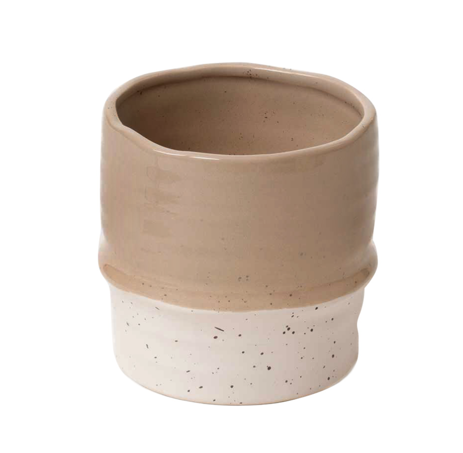 4.5"X4" Two Toned Ceramic Pot 