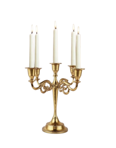 10" Gold 5 Arm Candelabra (Quantity: 10)