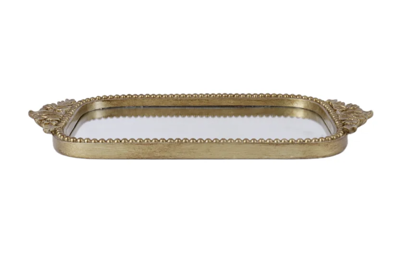13"x8" Gold Mirror Tray (Quantity: 2)