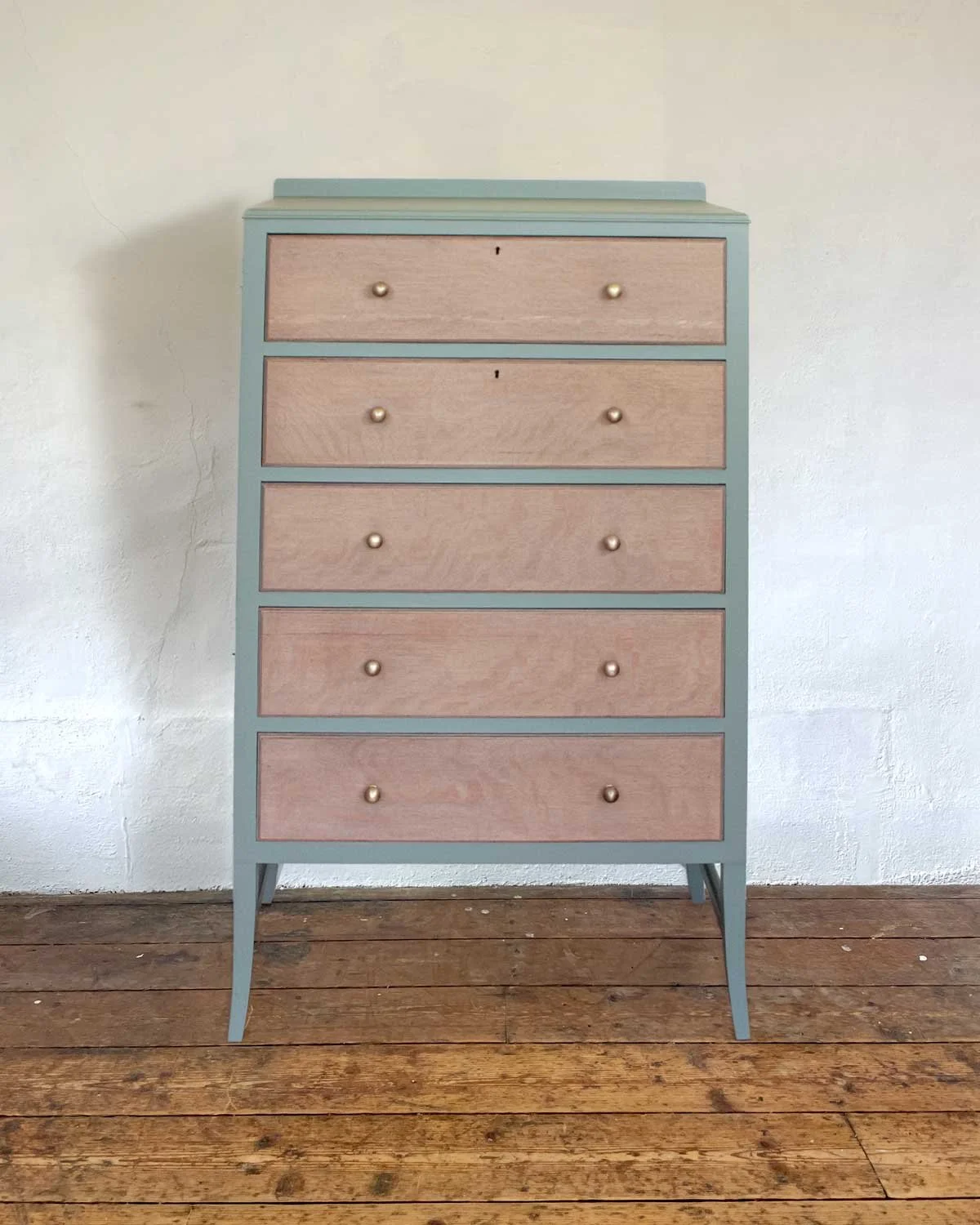 Mid Century sage Oak Chest of Drawers