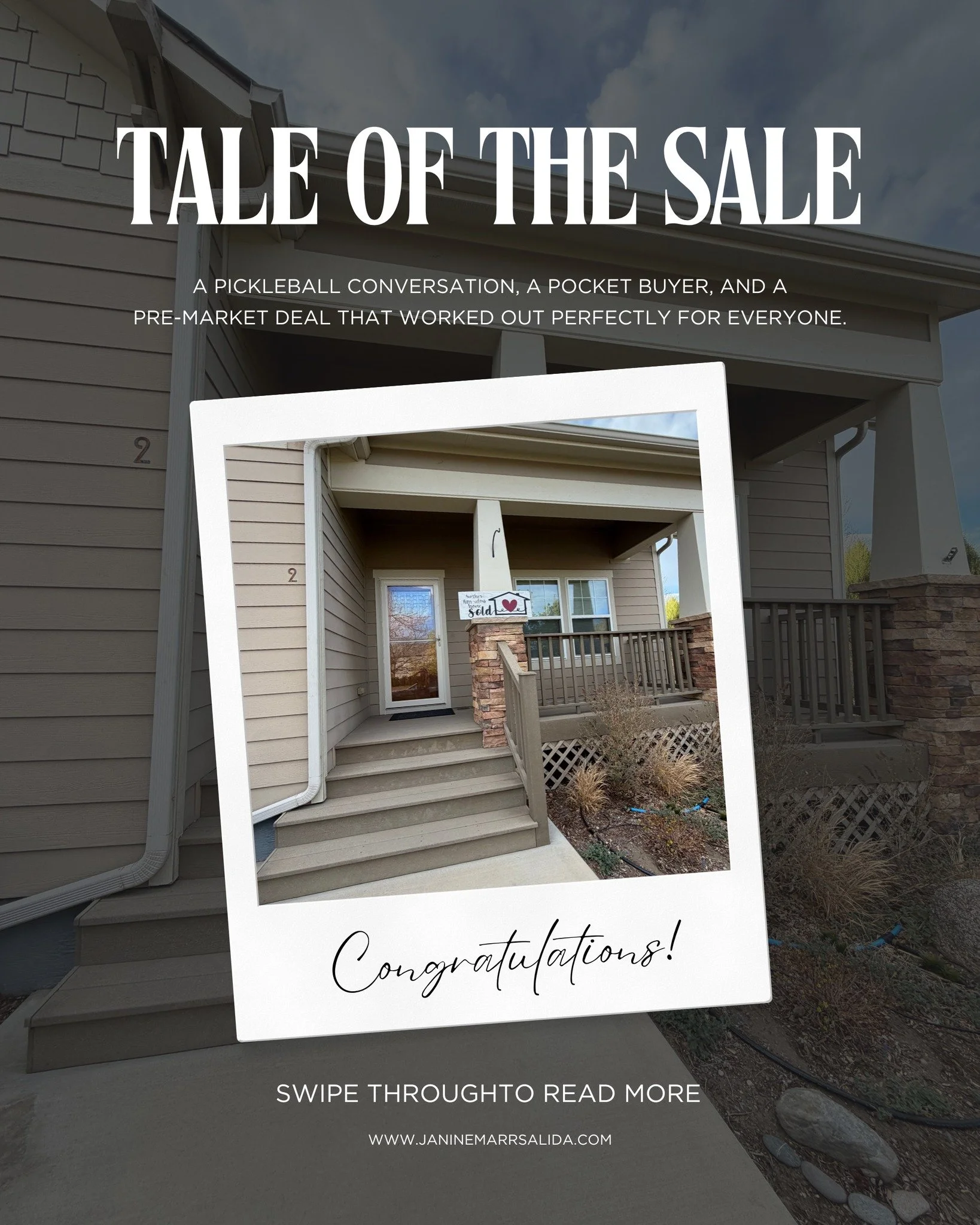 Sometimes the best deals start on the pickleball court.

I had buyers who had been on my radar for a while &mdash; not actively searching, just waiting for the right thing. Then a friend I play pickleball with mentioned she was listing her house the 