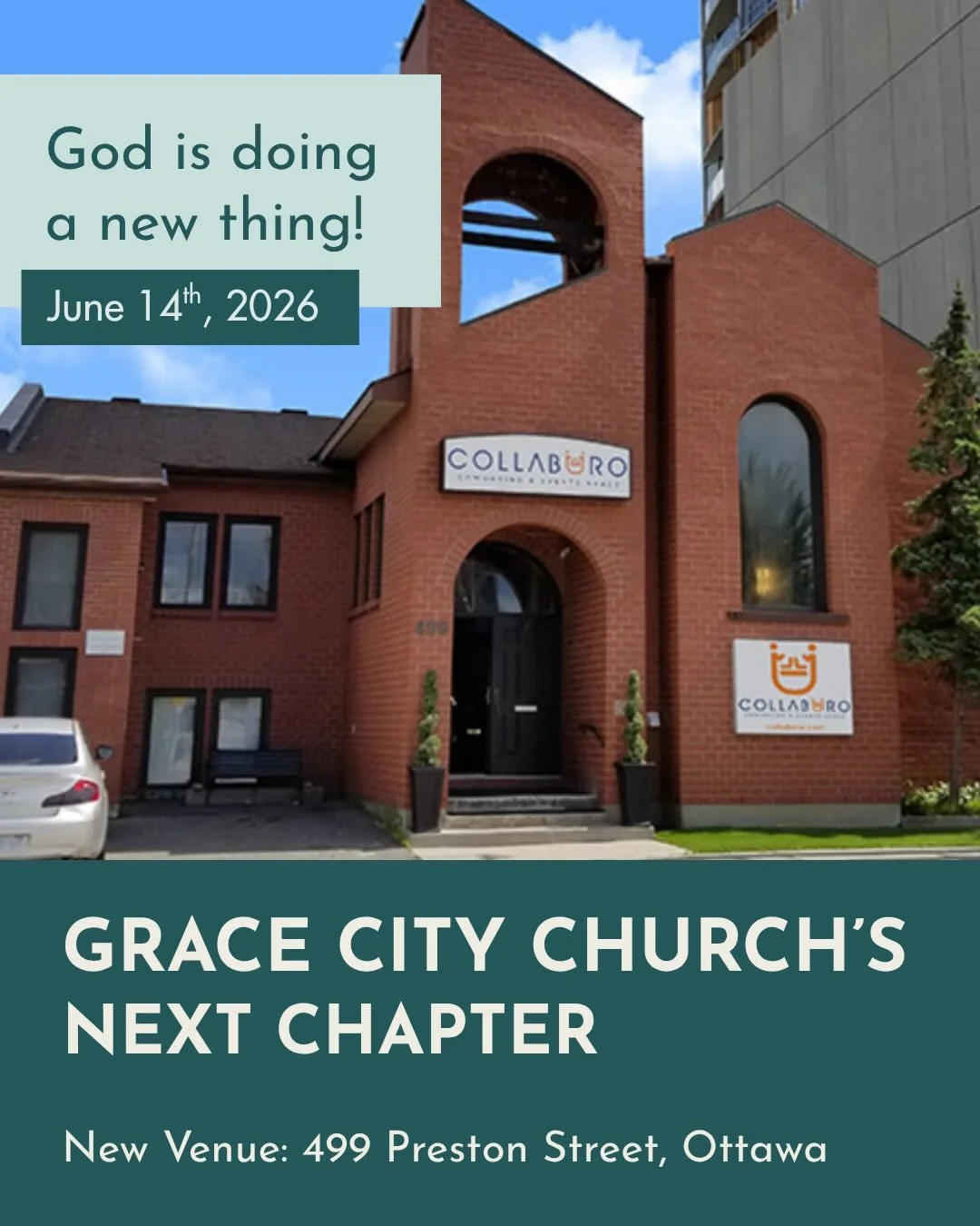 Exciting news!🎉 Grace City&rsquo;s story is continuing in a new venue: COLLAB&Uuml;RO on 499 Preston Street - not far from our current Landsdowne location.

While our venue is changing, our mission, heart, and family continue. More than that, they&r