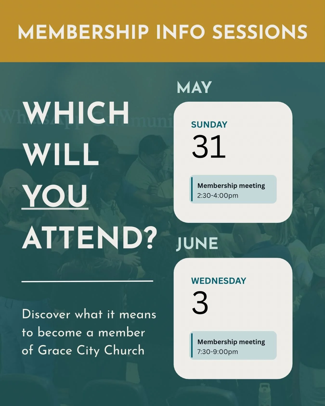 Curious about membership at Grace City?🙋🏻&zwj;♀️🙋🏾&zwj;♂️

We hosted our first Membership Info Session earlier this week. This was a special time to connect, learn, and ask questions!

We covered:
🔹 Why membership?
🔹 Our vision
🔹 Eldership
🔹 