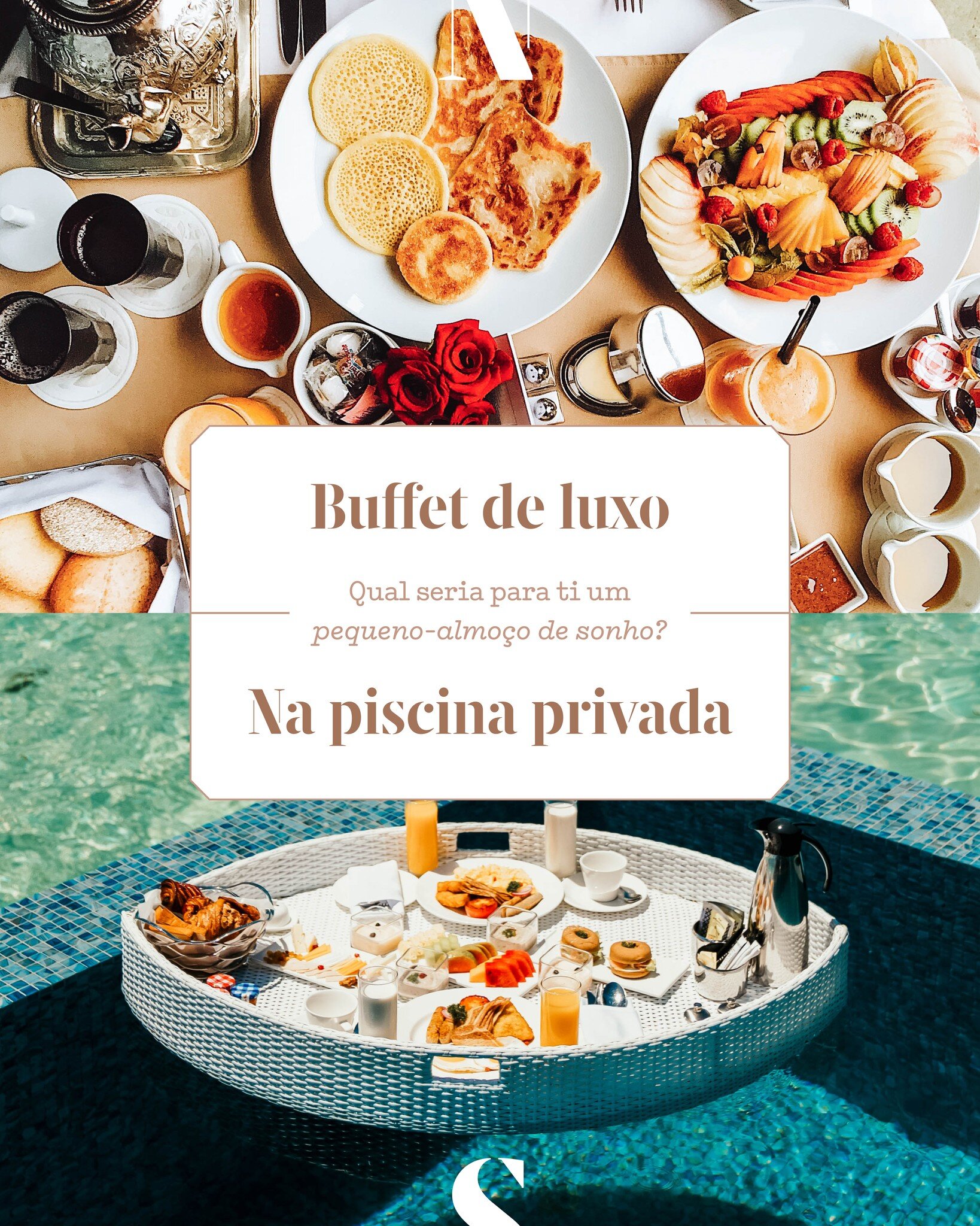 Queremos saber qual &eacute; o teu pequeno-almo&ccedil;o de sonho? ☕️💭 

Op&ccedil;&atilde;o 1: Buffet de luxo 🍇🧀 Uma sele&ccedil;&atilde;o extravagante de iguarias de todo o mundo. Desde croissants fresquinhos e frutas ex&oacute;ticas at&eacute; 