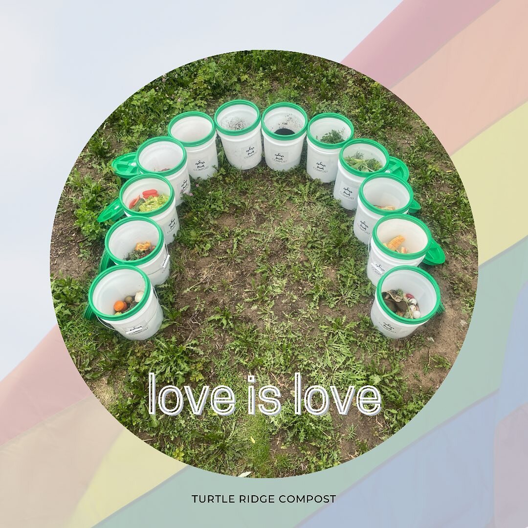 Every month is #pride month at TRC! Celebrating the end of June with our rainbow buckets of compost 🌈 #loveislove #pridemonth