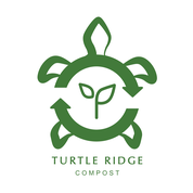 Turtle Ridge Compost logo featuring a stylized turtle with a leaf on its shell and the text 'Turtle Ridge Compost' beneath.