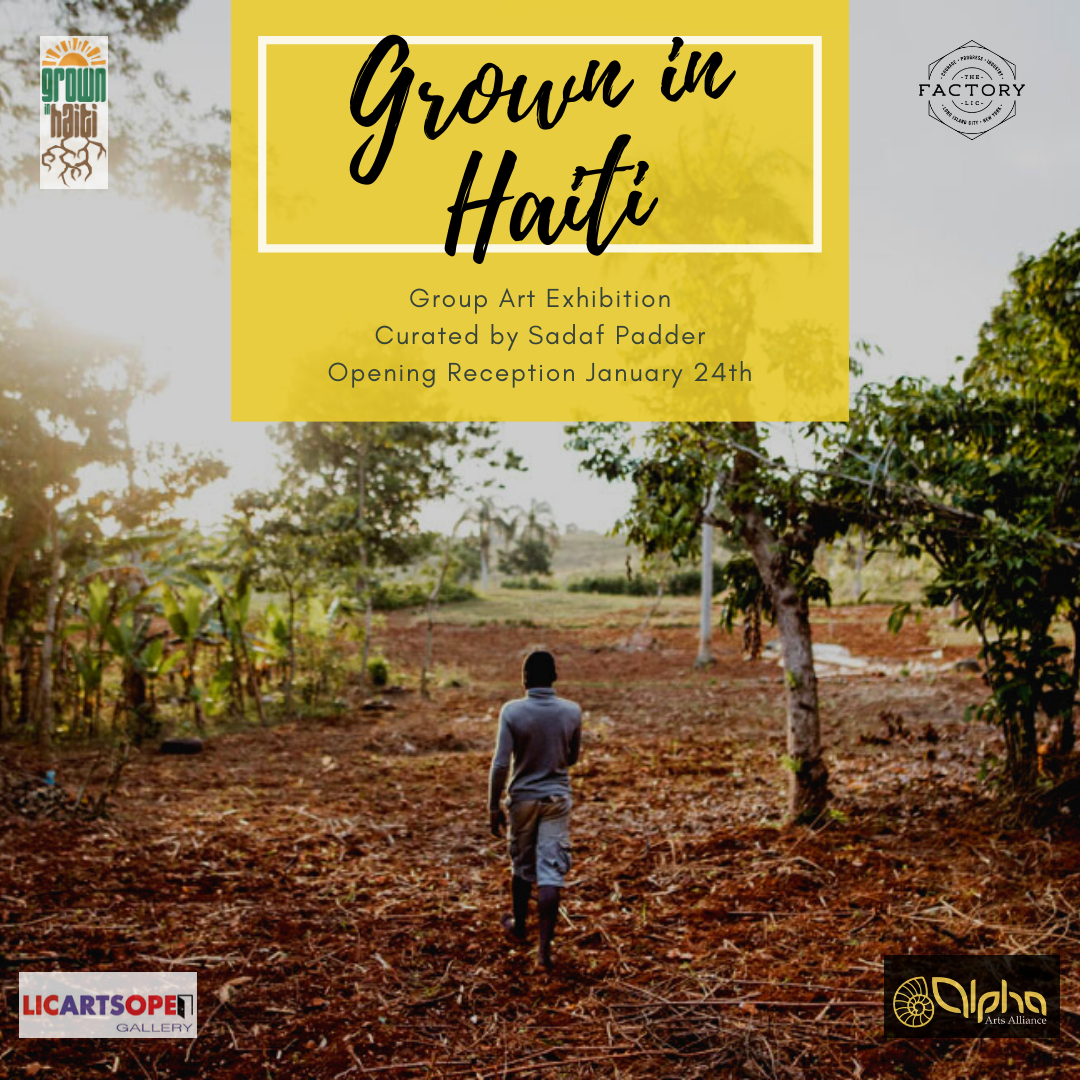 A group exhibition featuring Haitian artists, raising funds for Grown in Haiti community center