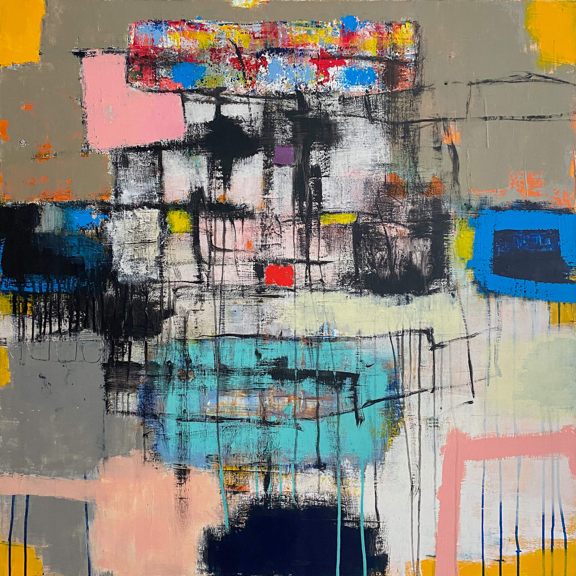 untitled, acrylic on canvas, 100x100cm, framed, SOLD