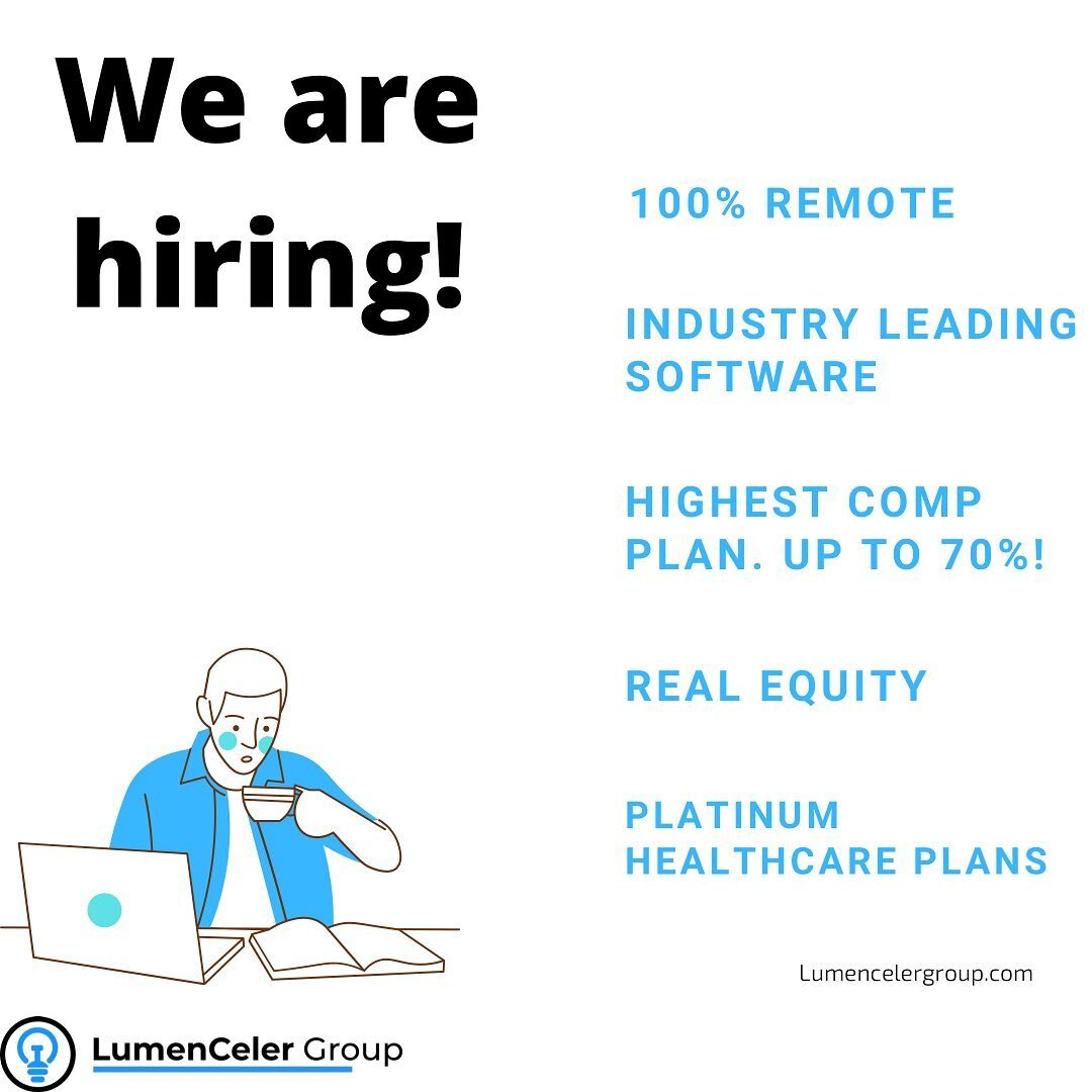 Happy almost Friday everyone! We are still hiring! Looking for experienced recruiters with at least 2 years of full desk experience. Send us a message or apply via our website today! #lumencelergroup 

#gethired #recruiting #staffing #recruiters #rec