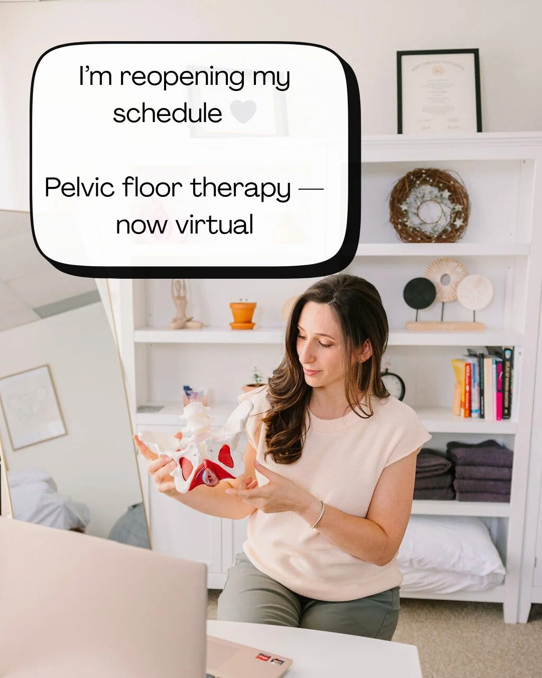 I&rsquo;m officially 7 weeks postpartum and reopening my schedule in a way that fits this season 🤍

I&rsquo;ll be offering pelvic floor therapy virtually, supporting pregnancy, postpartum recovery, and movement through pelvic symptoms.

If you&rsquo