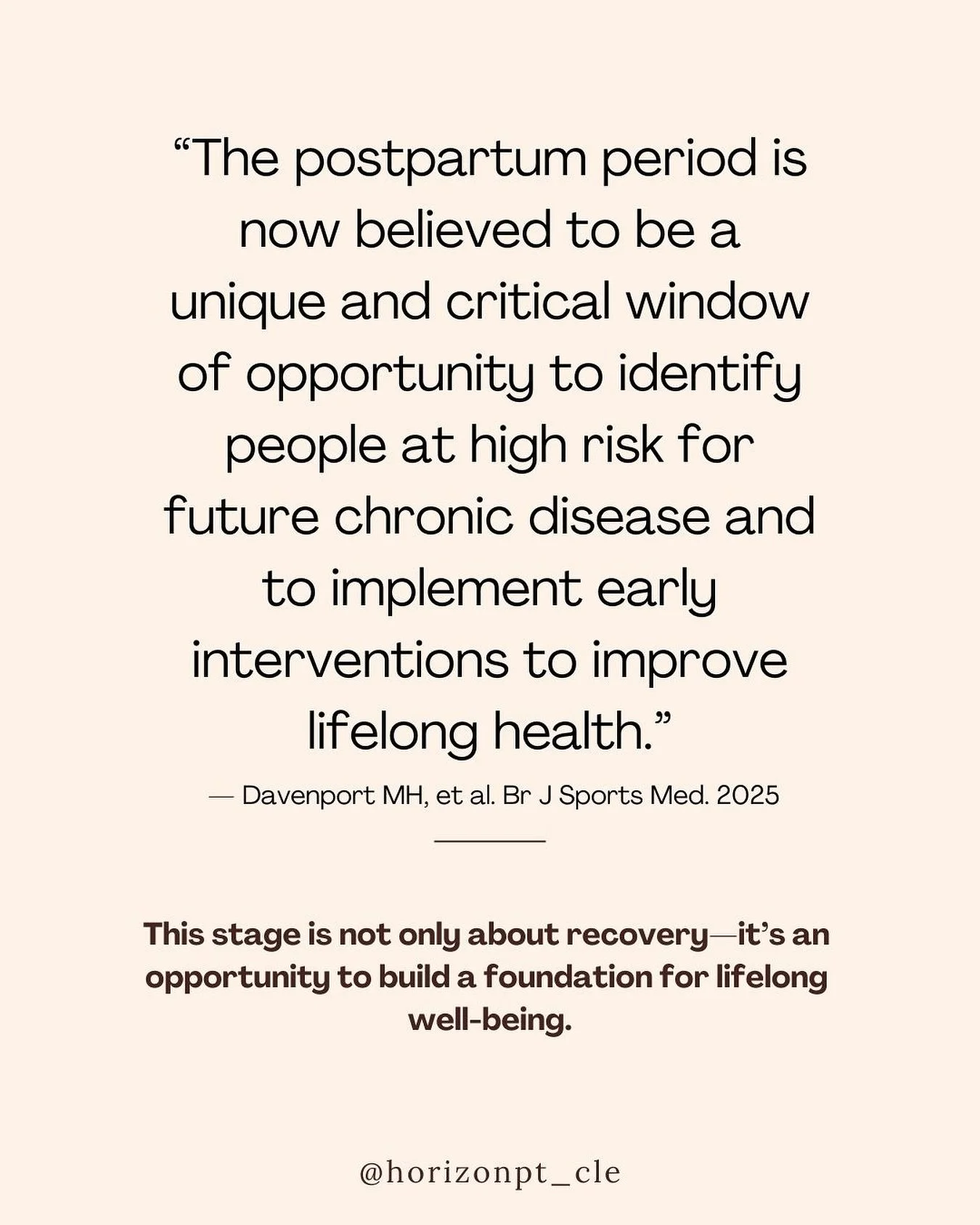 The postpartum period isn&rsquo;t just about short-term recovery.

It&rsquo;s a window of opportunity to set the foundation for lifelong health.

According to the 2025 Canadian postpartum physical activity guidelines (Davenport et al., Br J Sports Me