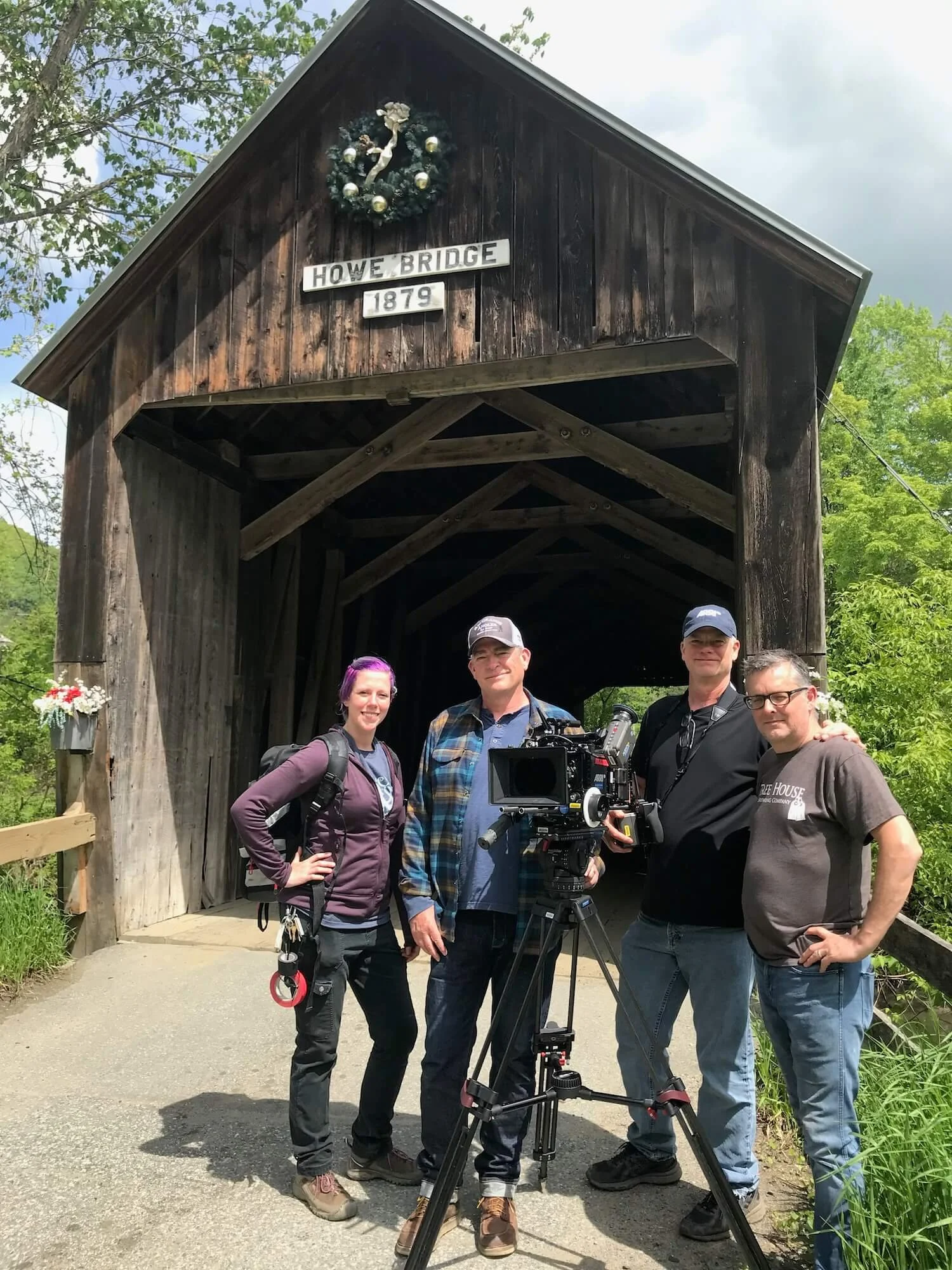 Tom Miller and camera crew filming in Vermont