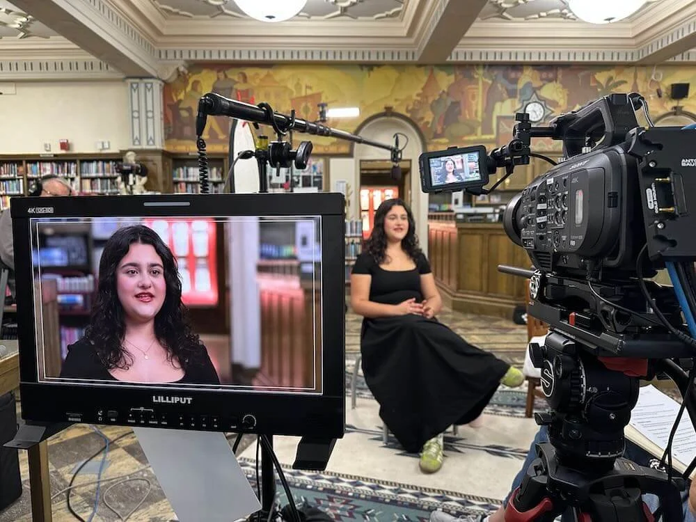 Video interview with East High student in the library