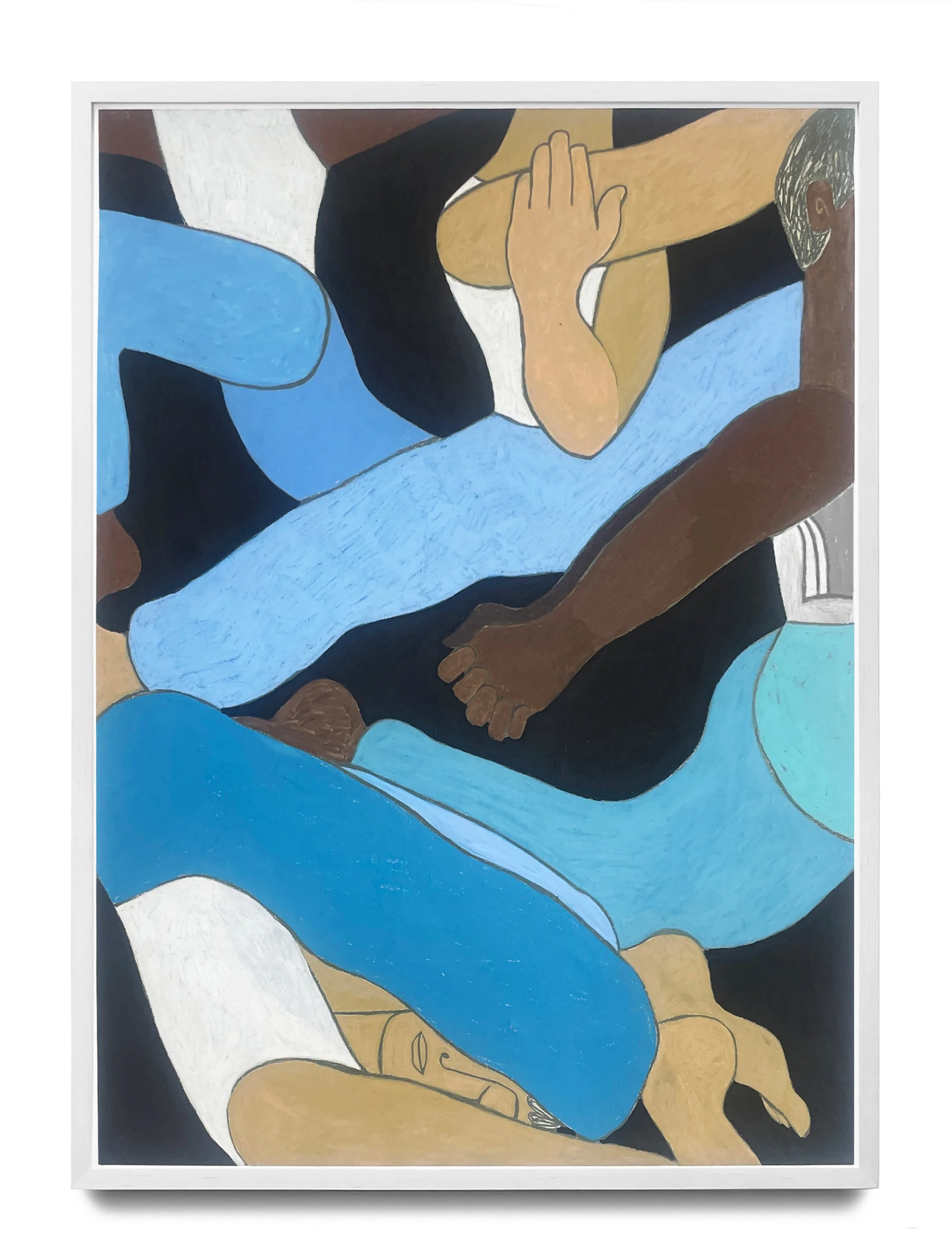 Angelo Vasta, Before the show, 2026, Oil pastels on paper, 45.5 × 33  in