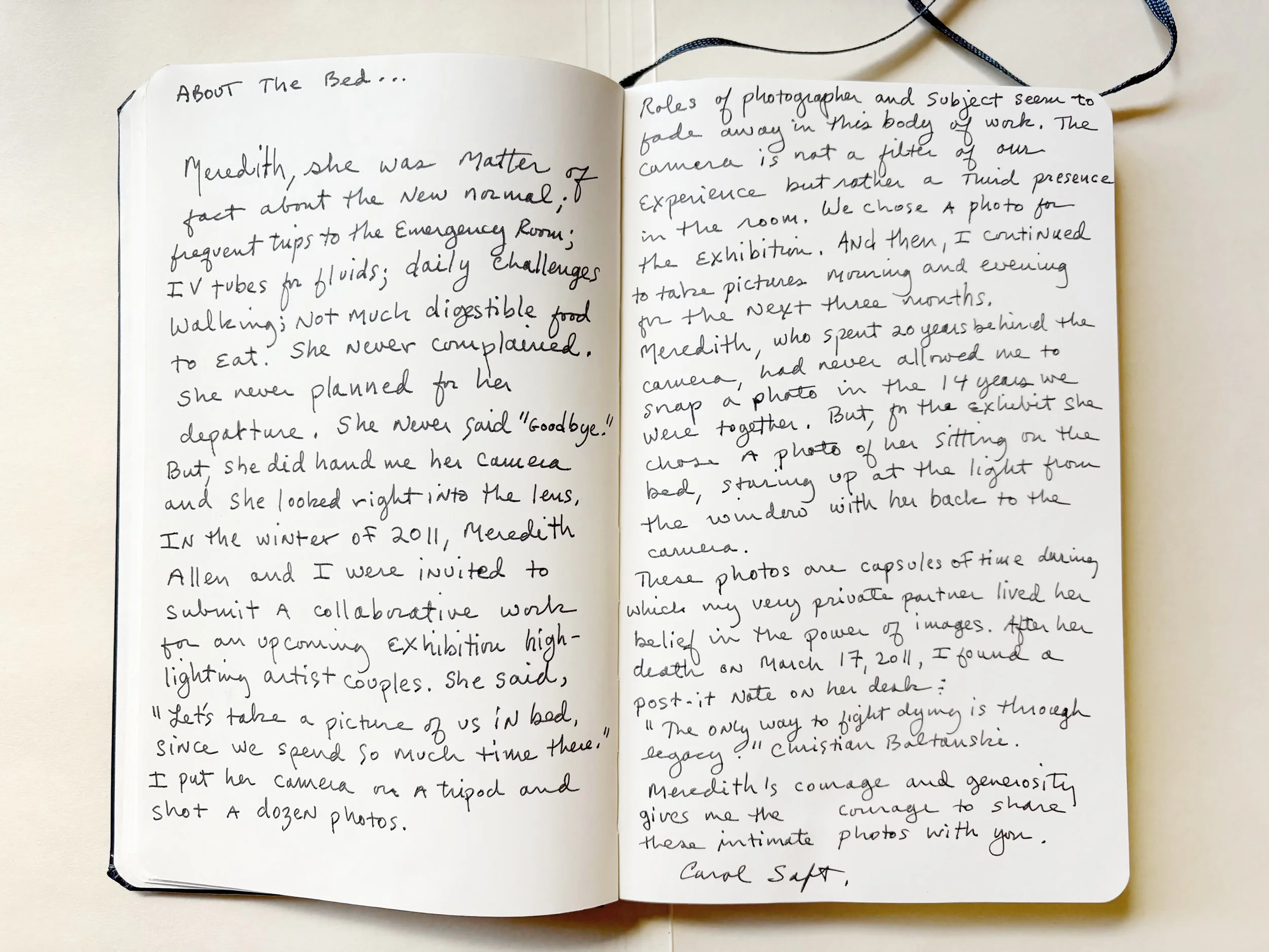 Carol Saft, Diary, 2011, chromogenic print, 8 × 12.5 in, edition 1/5