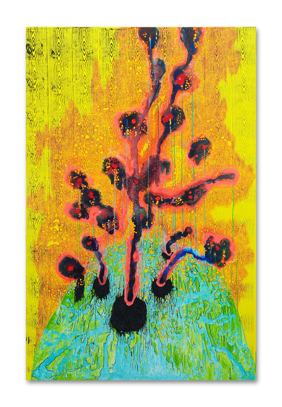 Jared Deery, A Still, Volcano Flower, 2018, acrylic on canvas, 72 × 48 in