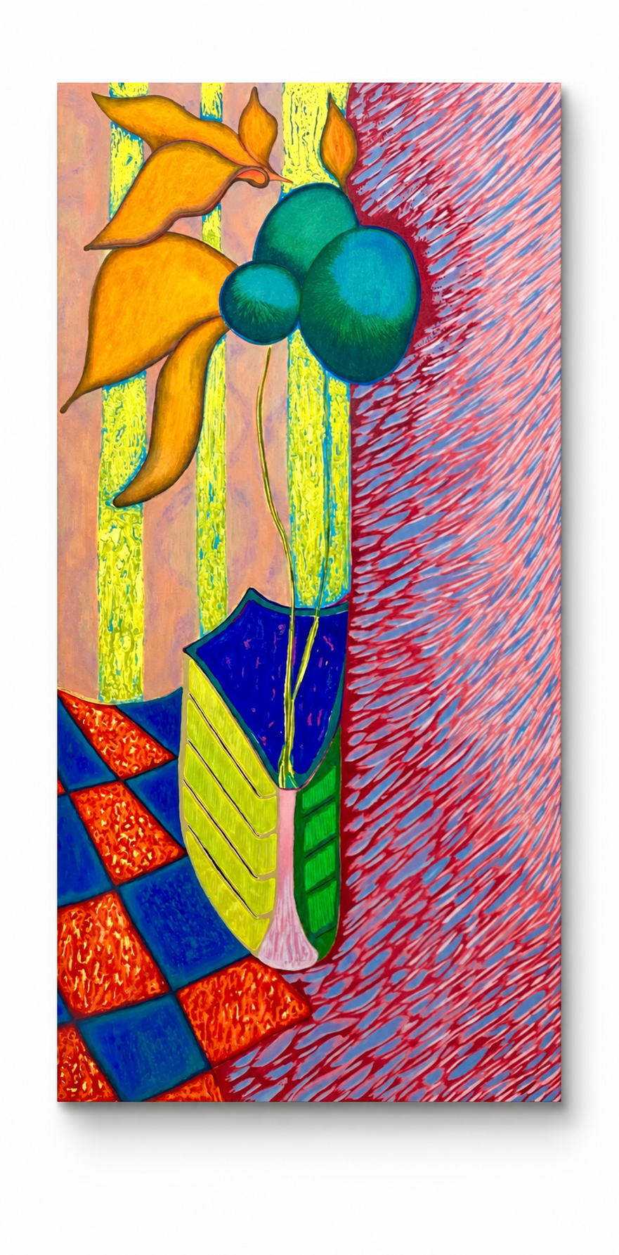 Jared Deery, Hidden (Behind the Curtain), 2025, Oil on canvas, 32in x 64in