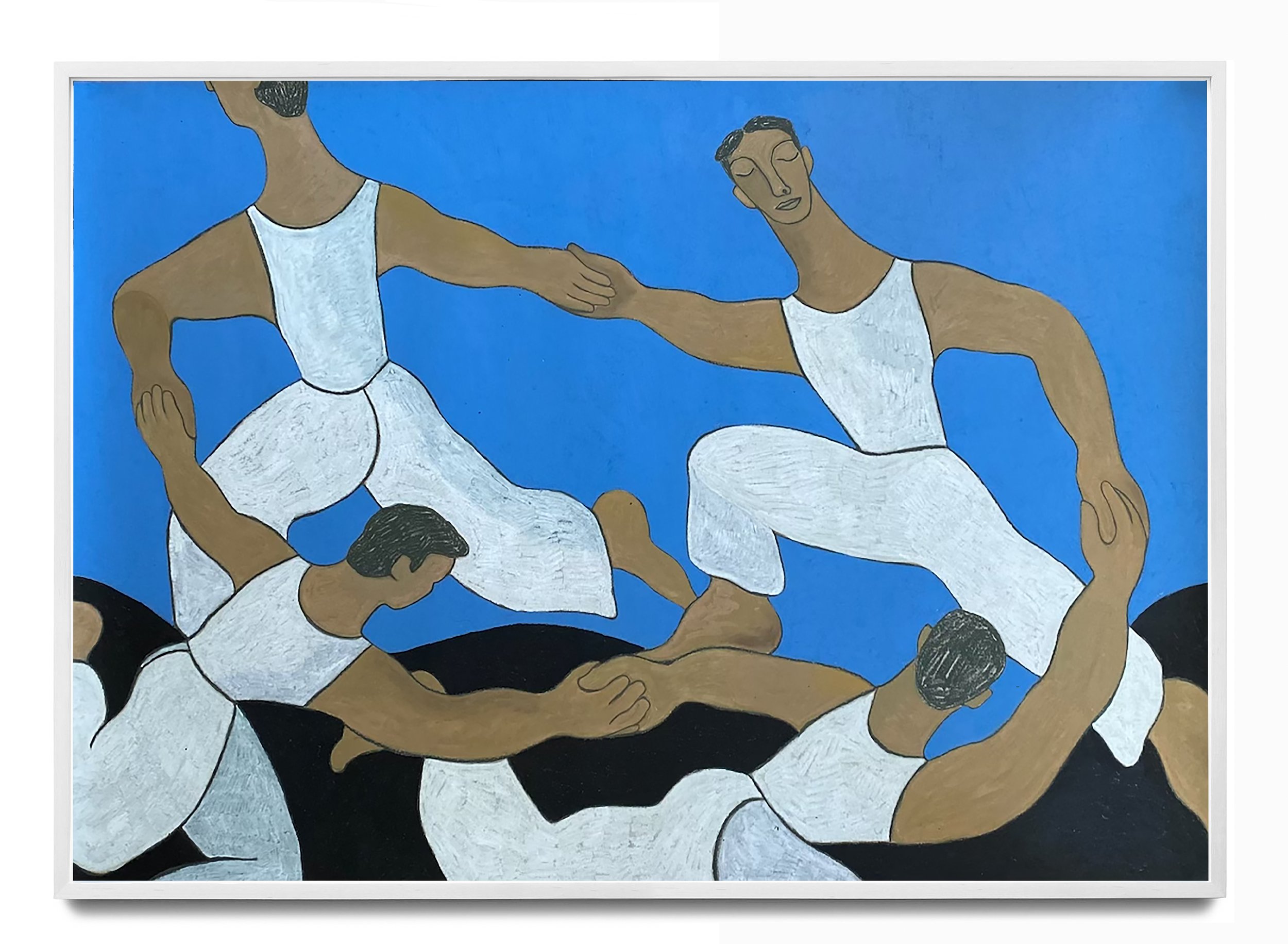 Angelo Vasta, “Dancers on Dunes,” 2026, Oil Pastel on Paper, 41 × 61 in