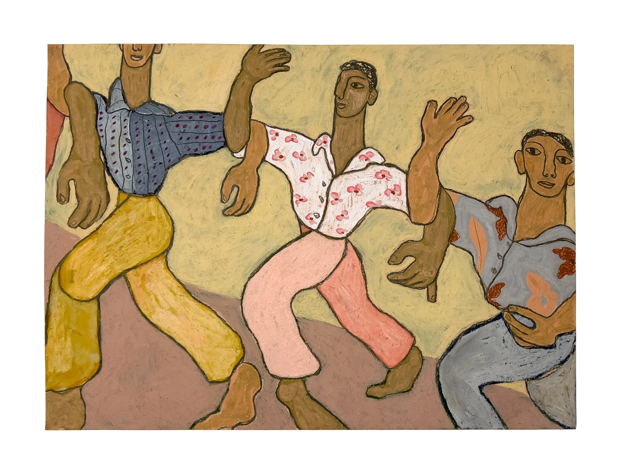 Angelo Vasta, “Untitled (Small Dance March),” 2025, Oil Pastels on Paper, 16 × 22 in