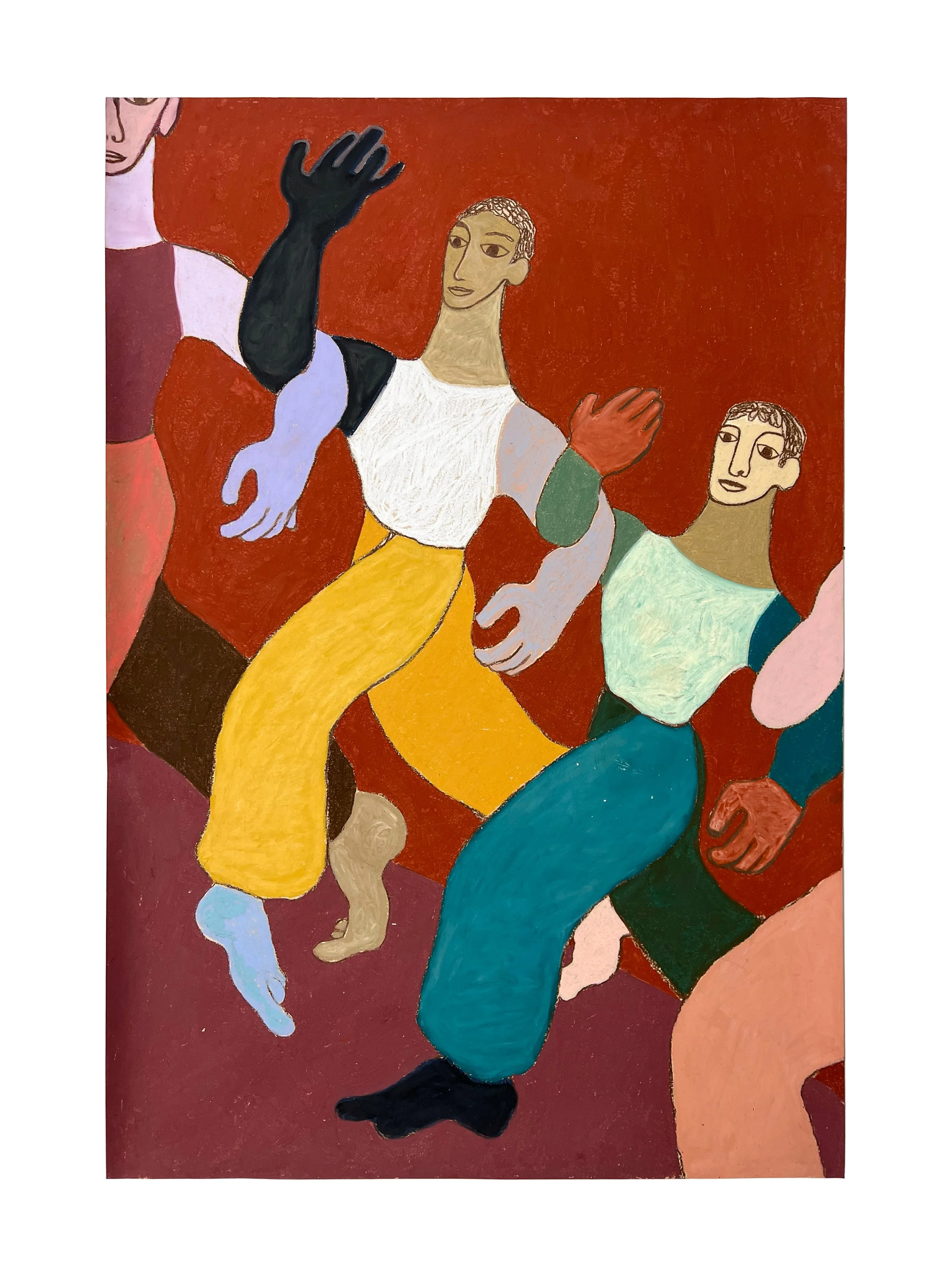 Angelo Vasta, “Untitled (Dance March),” 2025, Oil Pastels on Paper, 41 × 29 in
