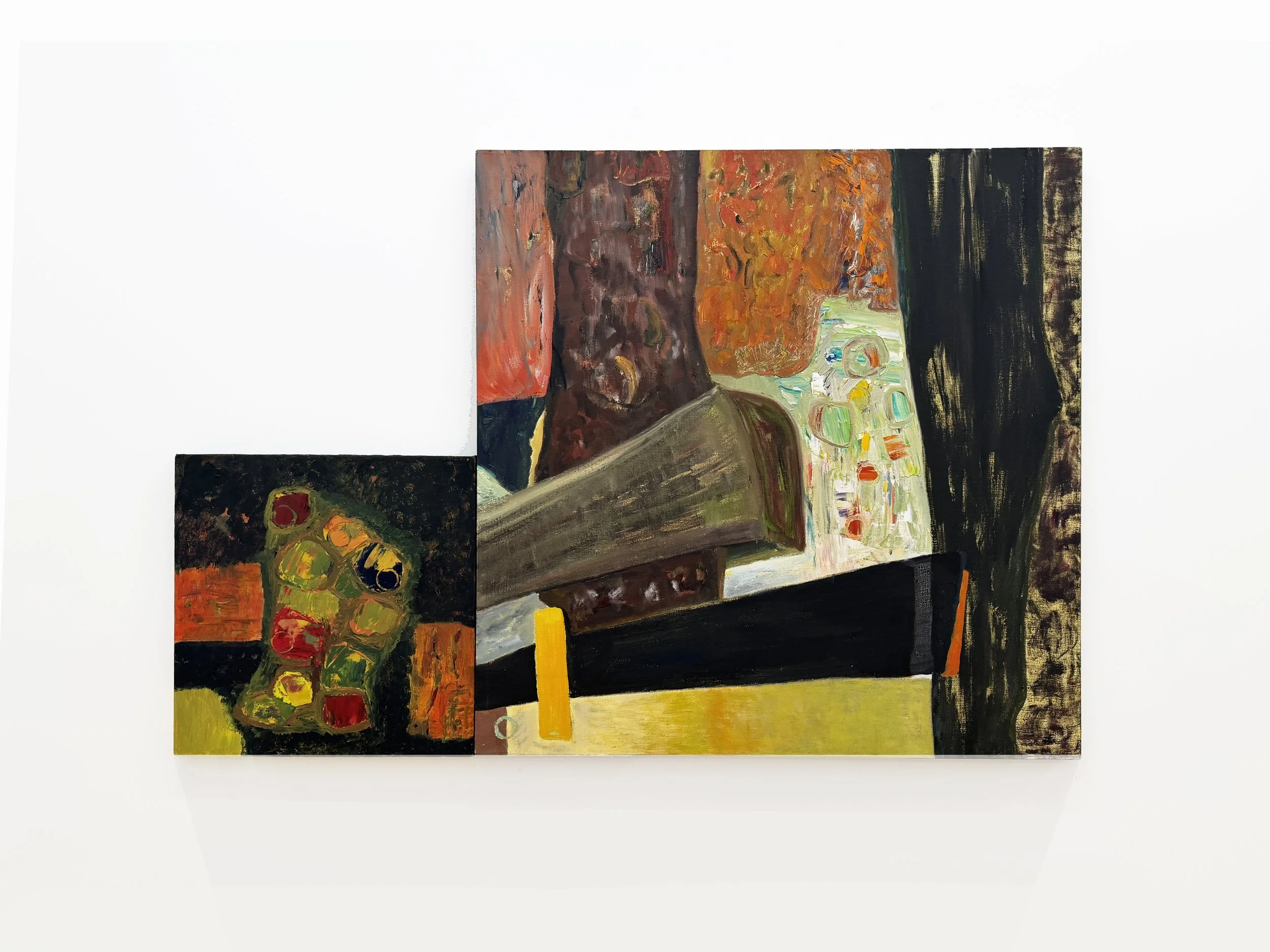 Bascha Mon, Family Portrait: Large Head, 1990s, encaustic and collage on linen, 34 × 48 in