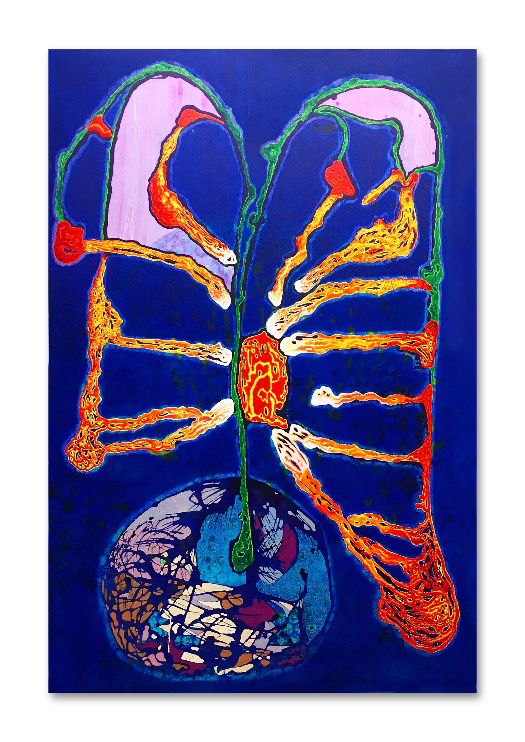 Jared Deery, Another under water flower, 2021, acrylic on canvas, 72 × 48 in