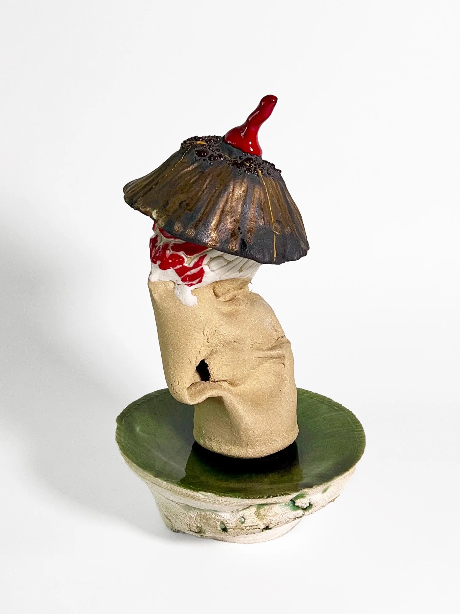 Toshiaki Noda, Untitled, 2025, Glazed ceramics, epoxy, epoxy glue, gold pigment powder, 16 × 9.5 × 9.5 in.jpeg