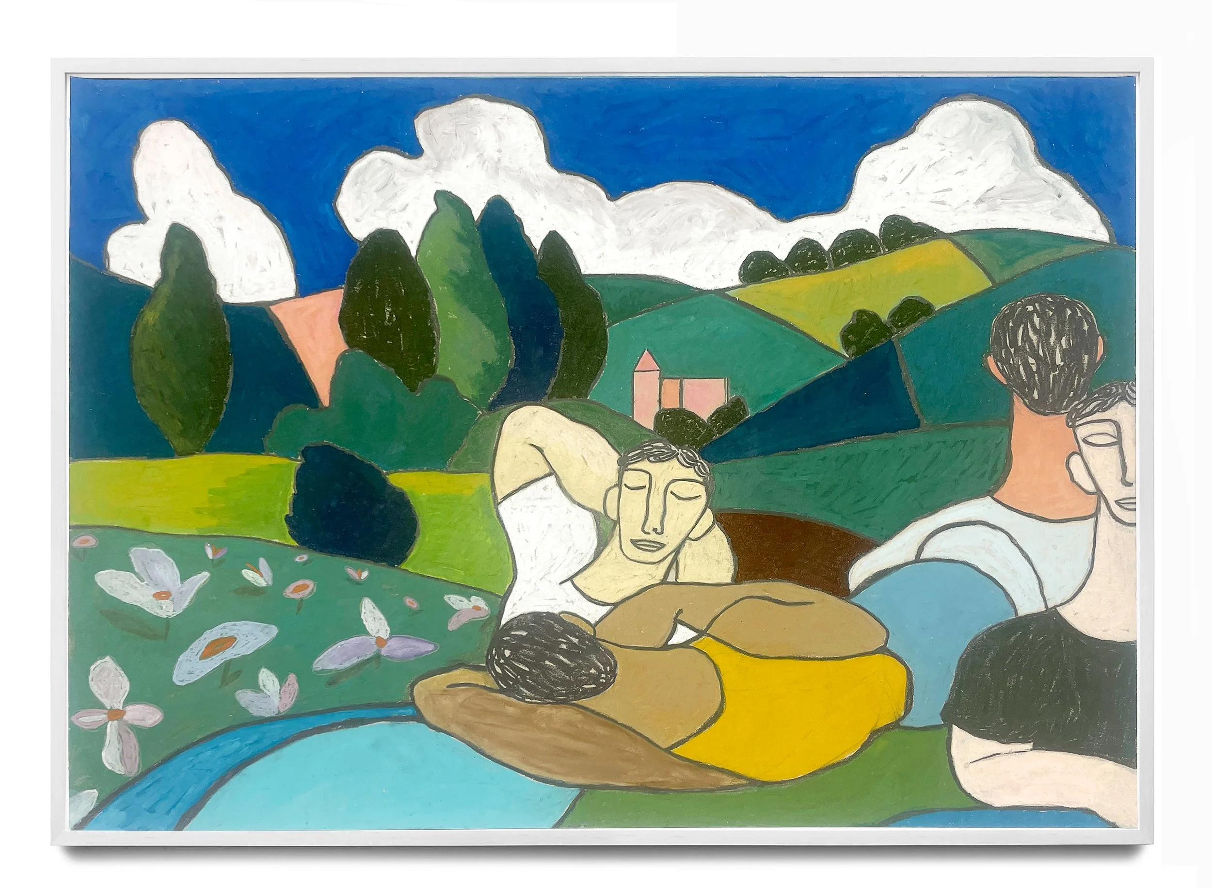 Angelo Vasta, Toscana, 2026, Oil pastels on paper, 30 x 24 in