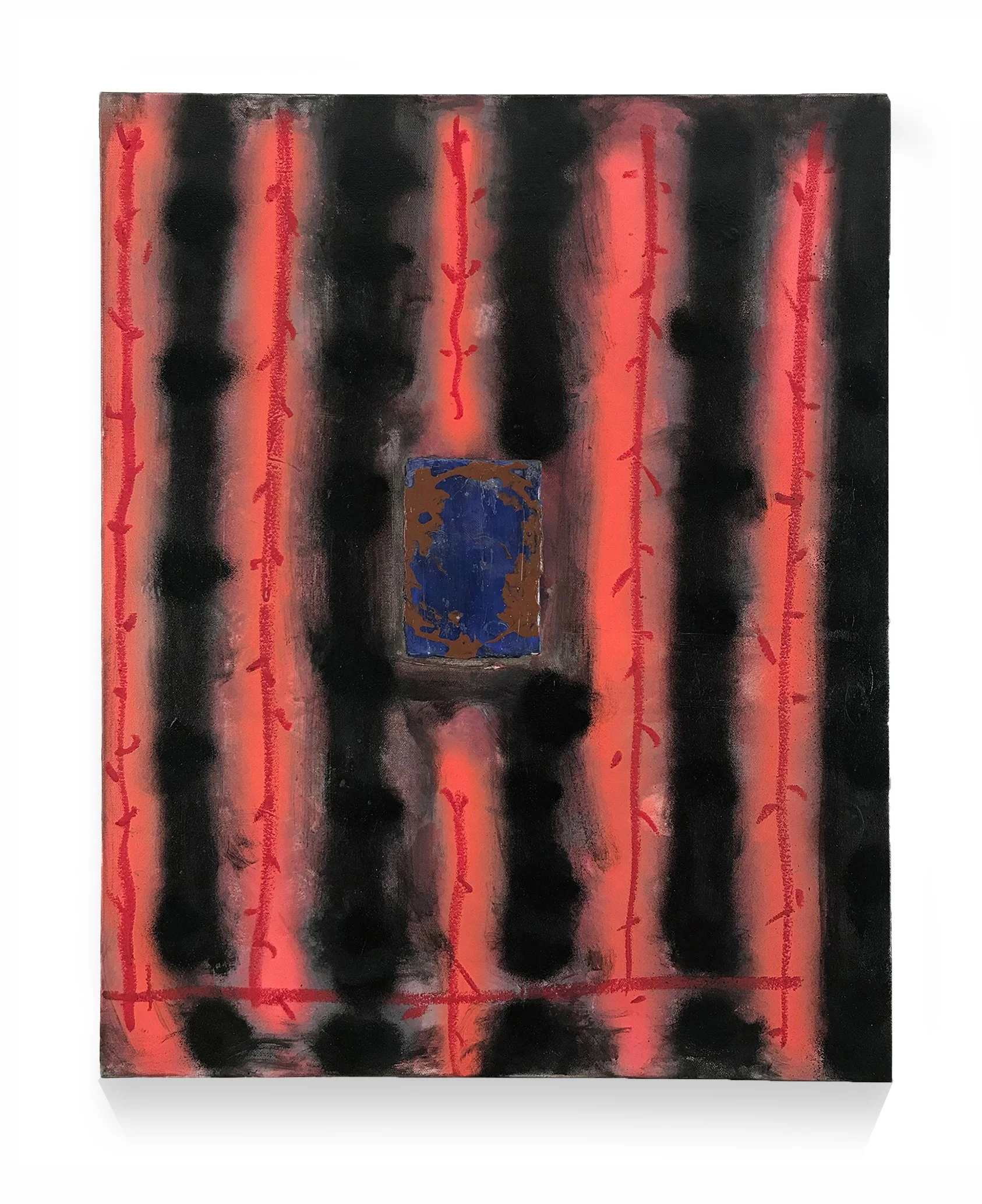 Rick Briggs, Love is a Rose, Acrylic, spray paint, oil, oil stick and canvas on canvas, 30 × 24 in.jpg