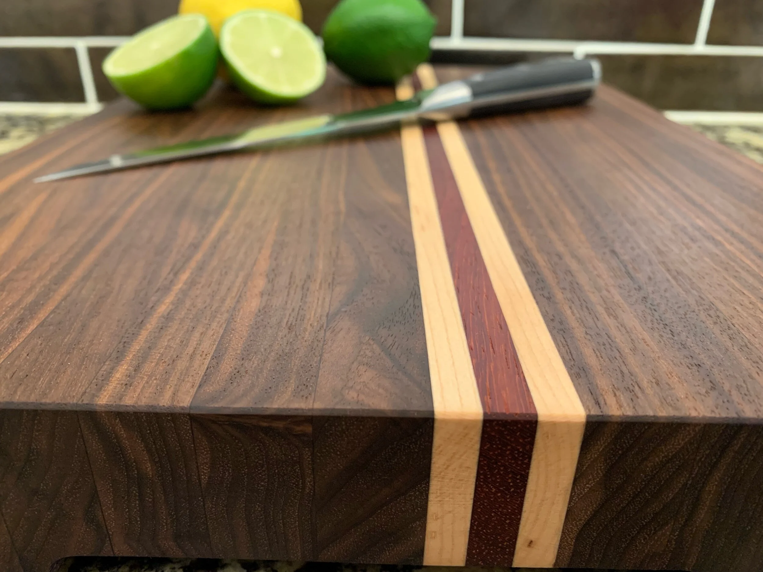 Old World Company: The Indy - walnut with maple and padauk racing stripes