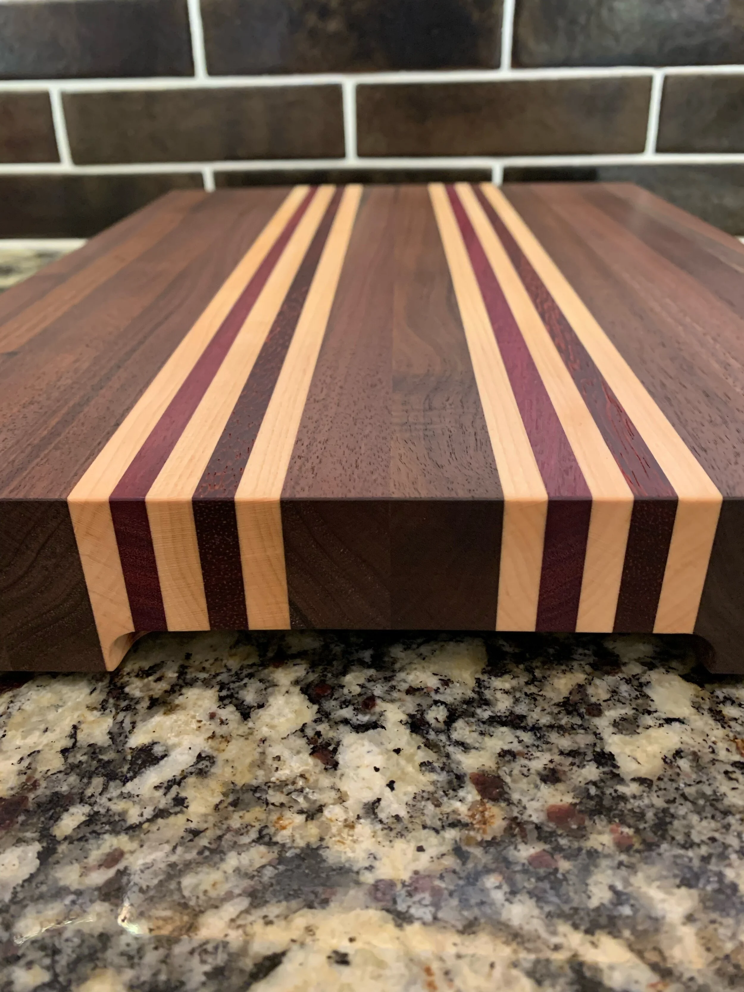 Old World Company: The Philly - Walnut with double pattern of maple and padauk, maple and purple heart, maple