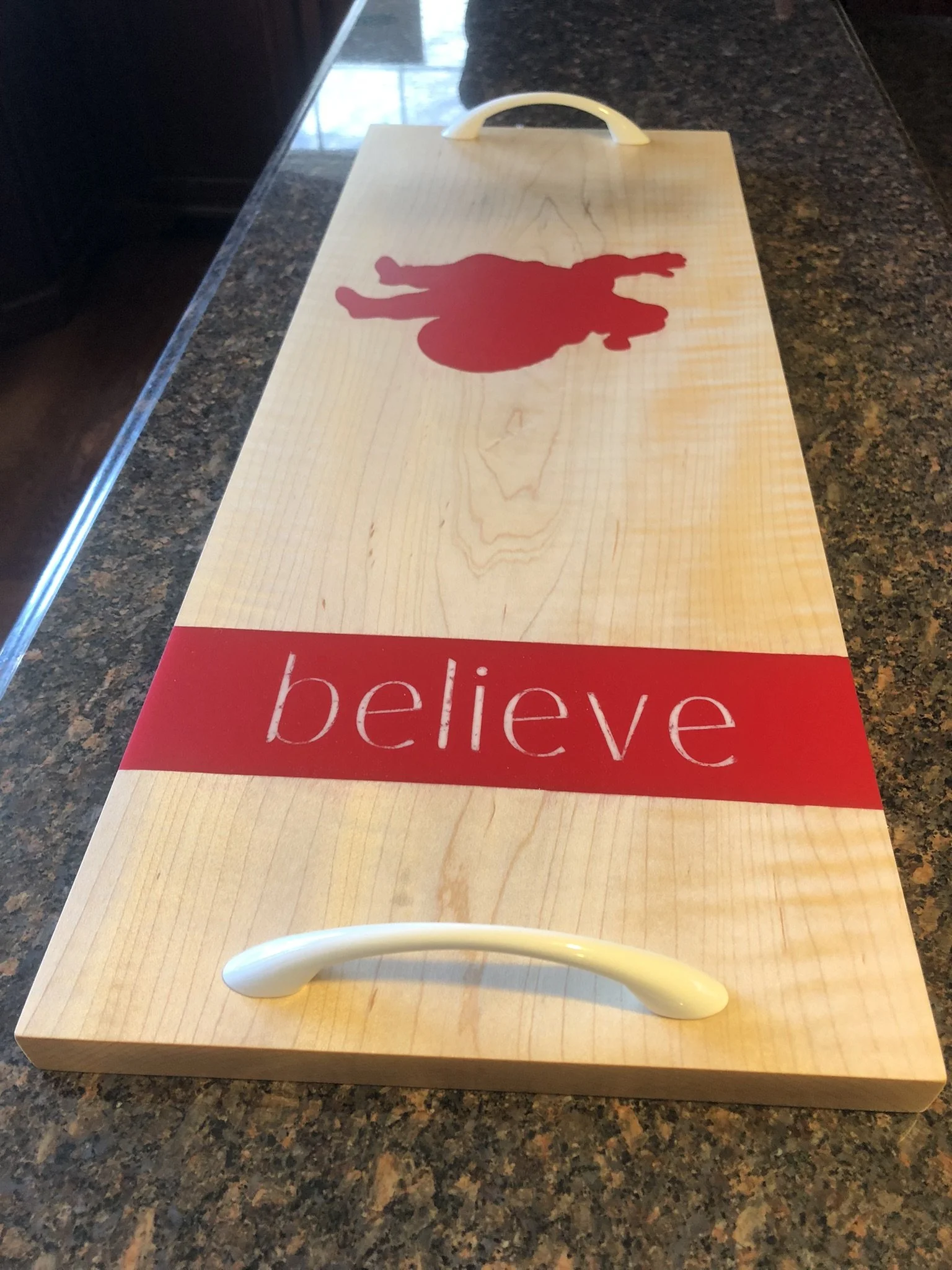 Old World Company: The Nobleman hard maple charcuterie board with epoxy inlay.