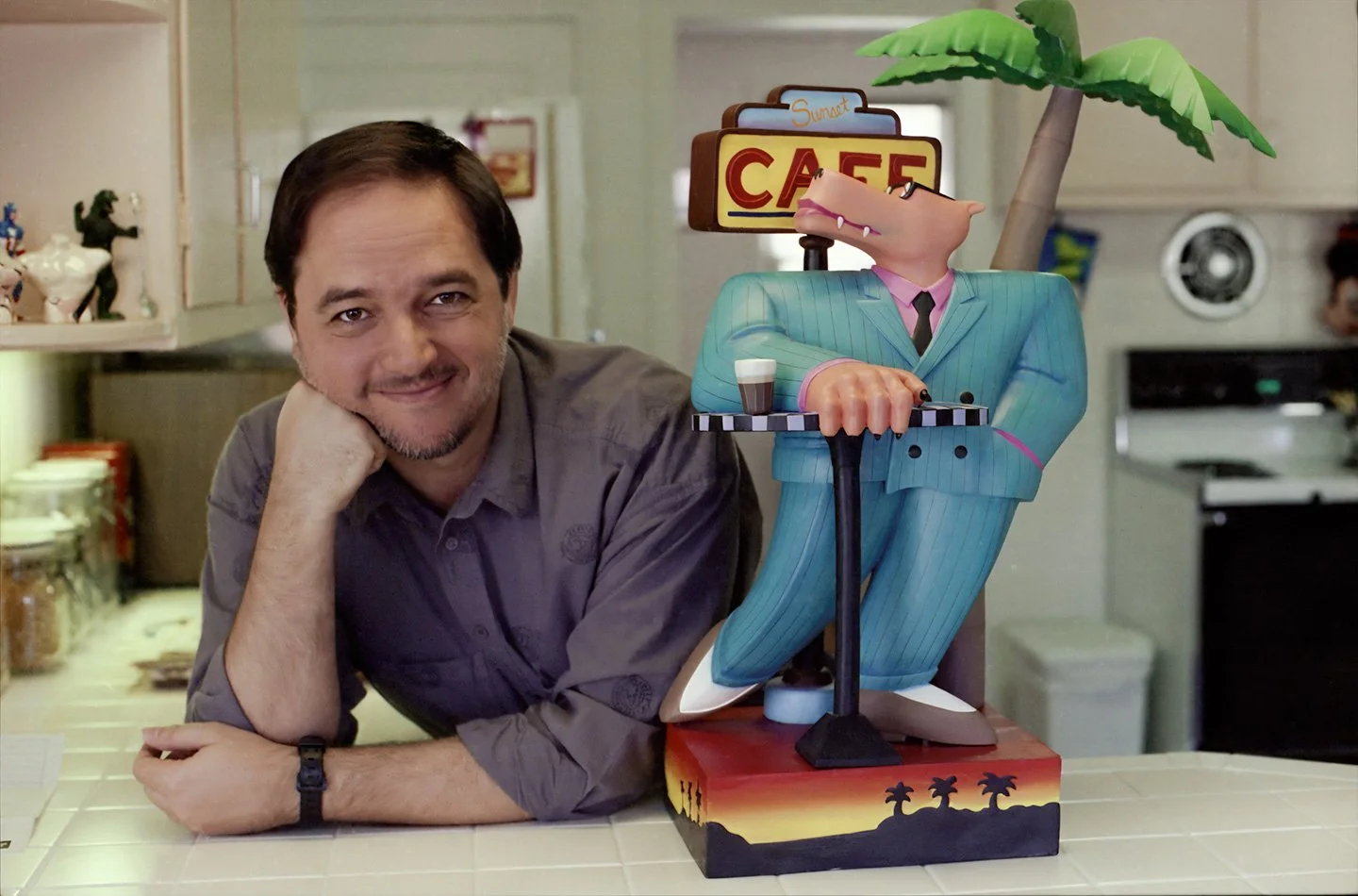 Me and Markus Pierson sculpture. Connecticut home.