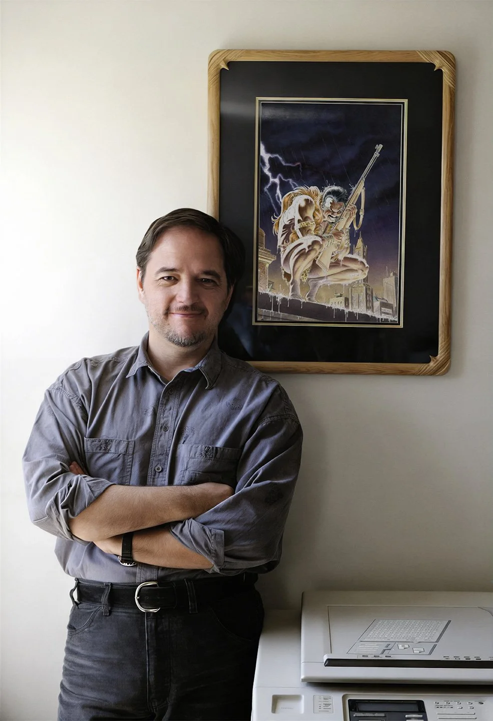 Me and the original painting for the first softbound collection of "Kraven's Last Hunt."