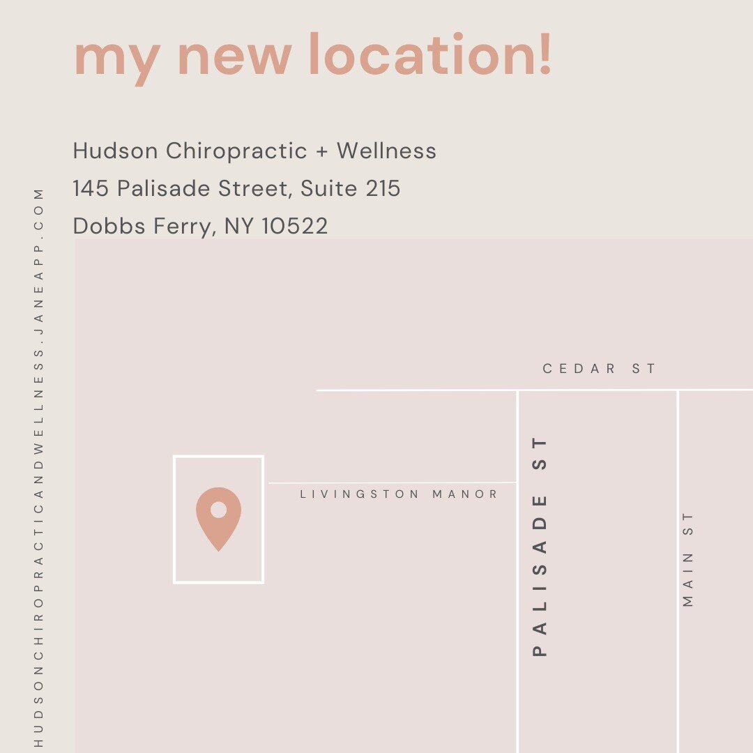 BIG ANNOUNCEMENT!!!👋✨

I can finally spill the beans! 
I am opening my own practice, right here in Westchester County!

Hudson Chiropractic + Wellness
145 Palisade Street
Suite 215
Dobbs Ferry, NY 10522

I have BIG things planned for my new home and