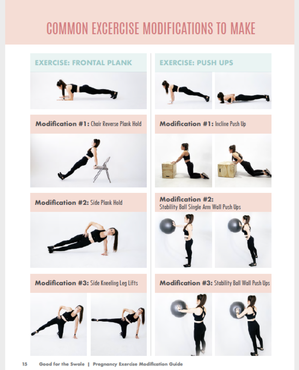 Pregnancy Exercise Modification Guide — Good for The Swole