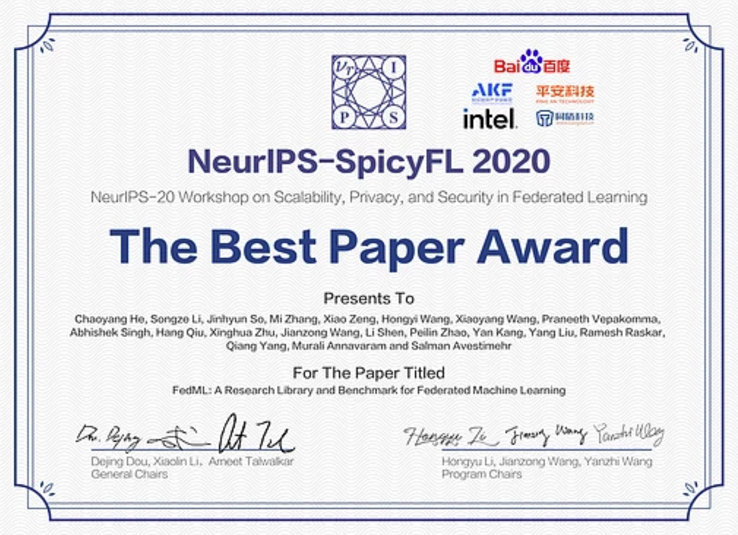 Best Paper Award!