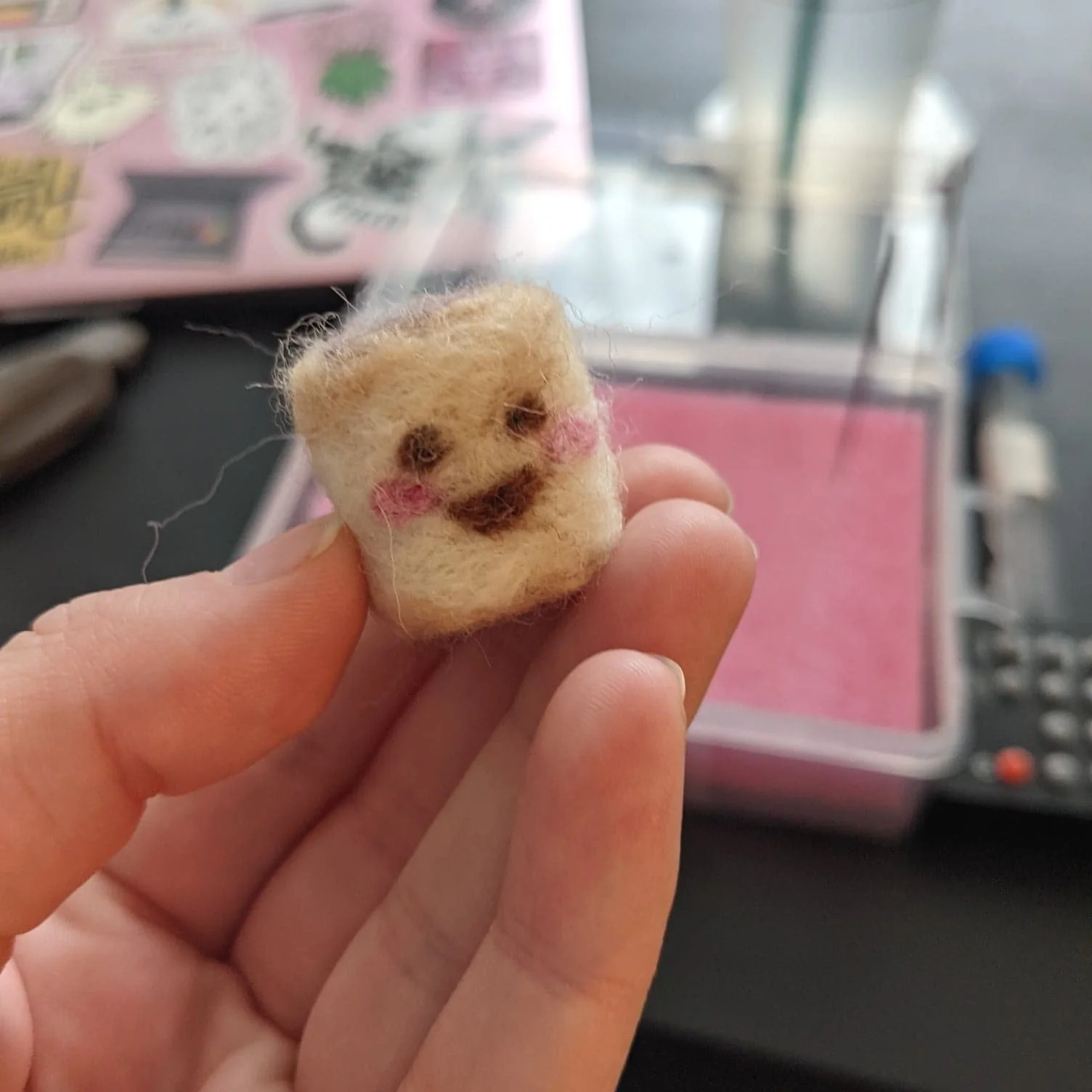 Felted happy marshmallow