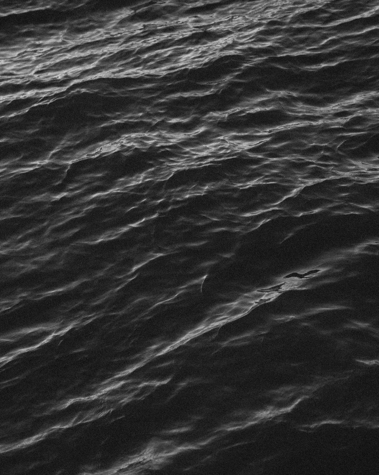 Dark ocean surface with ripples and waves.